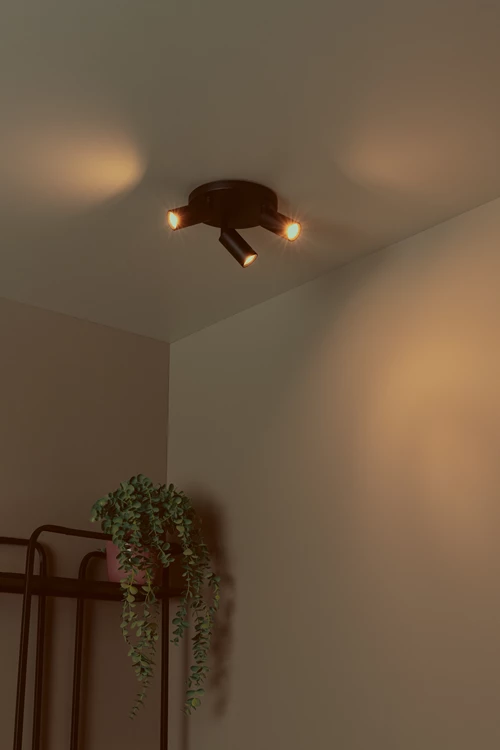 Lucide RITMO - Ceiling spotlight - Ø 18 cm - 3xGU10 (MR11) - Black - atmosphere 1